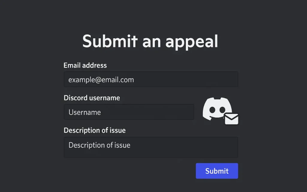 Submitting an appeal on Discord